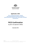 PICO Confirmation - Medical Services Advisory Committee