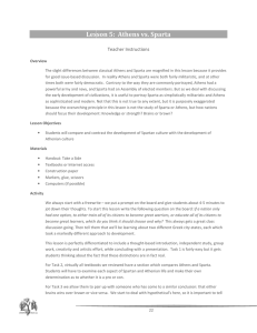 Lesson 5: Athens vs. Sparta