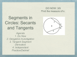 Segments in Circles: Secants and Tangents