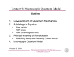 Lecture 9: Macroscopic Quantum Model