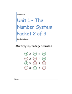 Unit 1 * The Number System: Packet 2 of 3