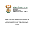 Address by the Deputy Minister of Mineral Resources, Mr. Godfrey