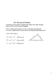 6.2 The Law of Cosines