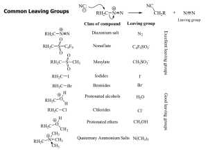 Common Leaving Groups