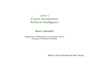 Lecture 1 Course Introduction Artificial Intelligence