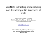 VACNET: Extracting and analyzing non-trivial linguistic structures at