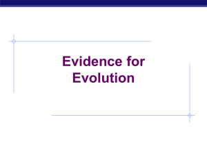 Lecture 2-Evidence for Evolution