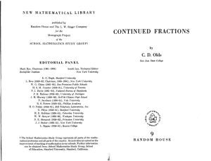 continued fractions