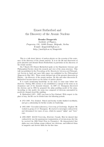 Ernest Rutherford and the Discovery of the Atomic Nucleus