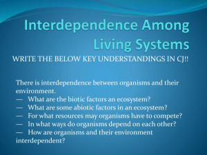 Interdependence Among Living Systems