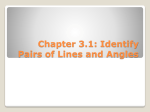 Chapter 3.1: Identify Pairs of Lines and Angles