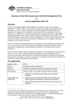 DIR 140 - Summary of Risk Assessment and Risk management Plan