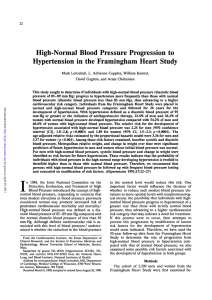 High-Normal Blood Pressure Progression to Hypertension in the