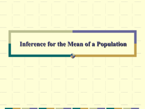 Inference for the Mean of a Population