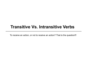 Transitive Vs. Intransitive Verbs