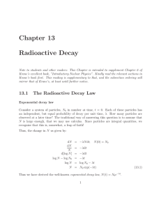 Chapter 13 Radioactive Decay