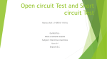Open circuit Test and Short circuit Test