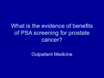 What is the evidence of benefits of PSA screening for prostate cancer?