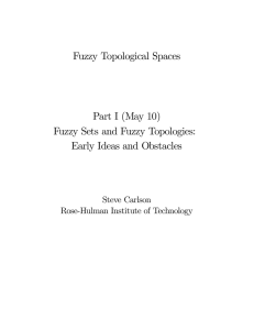 (A) Fuzzy Topological Spaces