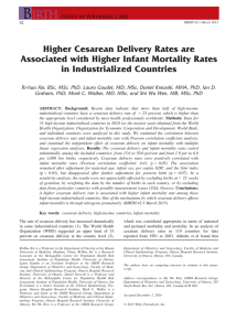 Higher Cesarean Delivery Rates are Associated with Higher Infant