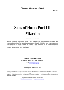 Sons of Ham: Part III Mizraim (No. 45C)