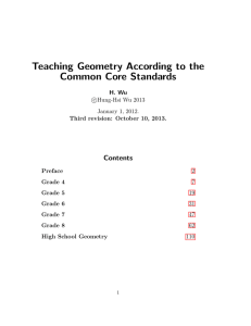 Teaching Geometry According to the Common Core