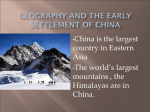 Geography and the Early Settlement of China