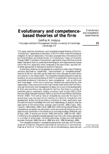 Evolutionary and competence- based theories