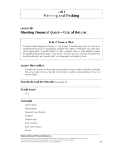 Meeting Financial Goals—Rate of Return