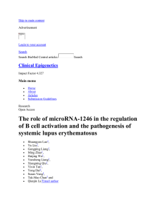 The role of microRNA-1246 in the regulation of B cell activation and