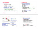 Java String Class String Methods Why Inheritance? Example of