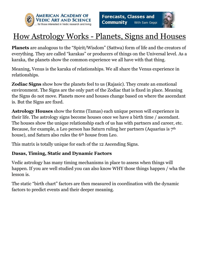 How Astrology Works Planets Signs And Houses