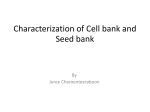 Characterization of Cell bank and Seed bank