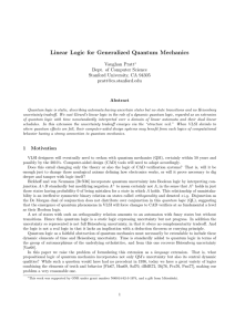 Linear Logic for Generalized Quantum Mechanics