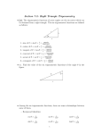 Section 7.2: Right Triangle Trigonometry