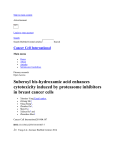 Suberoyl bis-hydroxamic acid enhances cytotoxicity induced by