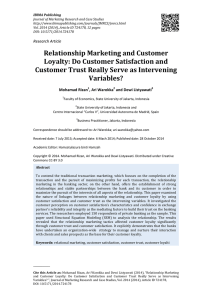 Relationship Marketing and Customer Loyalty