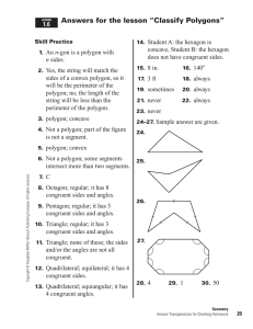 Answers for the lesson “Classify Polygons”