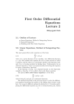 First Order Differential Equations Lecture 2