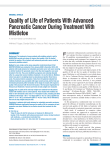 Quality of Life of Patients With Advanced Pancreatic Cancer During
