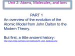 Atoms, Molecules, and Ions The Evolution of the Atomic Model (from