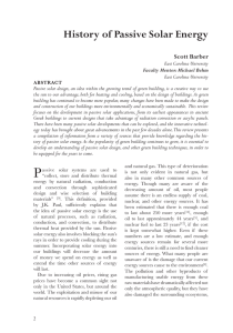 History of Passive Solar Energy - University of North Carolina