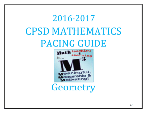 CPSD MATHEMATICS PACING GUIDE Geometry