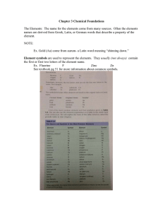 Chapter 3 Chemical Foundations