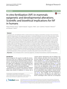In vitro fertilization (IVF) in mammals: epigenetic and developmental
