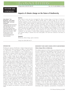 Impacts of climate change on the future of biodiversity