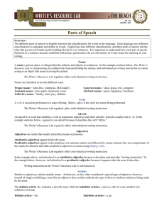 Parts of Speech