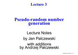 Pseudo-random number generation