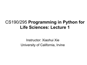 Lecture1 - University of California, Irvine