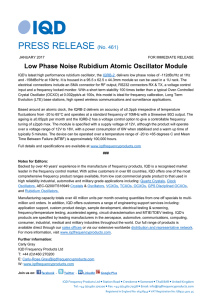 Low Phase Noise Rubidium Atomic Oscillator Module